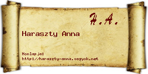 Haraszty Anna névjegykártya